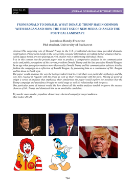 From Ronald to Donald. What Donald Trump Has in Common with Reagan and How the First Use of New Media Changed the Political Landscape