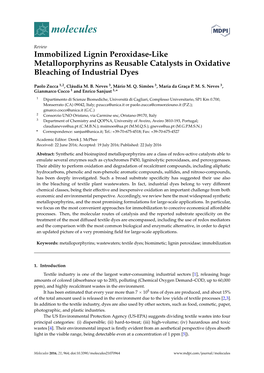 Immobilized Lignin Peroxidase-Like Metalloporphyrins As Reusable Catalysts in Oxidative Bleaching of Industrial Dyes