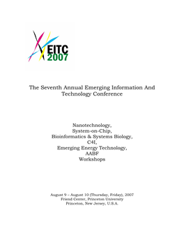 The Seventh Annual Emerging Information and Technology Conference