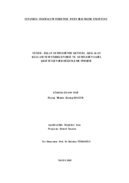 Istanbul Tekni Küni Versi Tesi Fen Bi Li Mleri Enstitüsü Fener