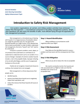 Introduction to Safety Risk Management