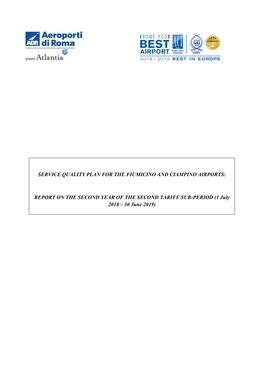 SERVICE QUALITY PLAN for the FIUMICINO and CIAMPINO AIRPORTS: REPORT on the SECOND YEAR of the SECOND TARIFF SUB-PERIOD (1 July