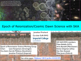 Epoch of Reionization/Cosmic Dawn Science With