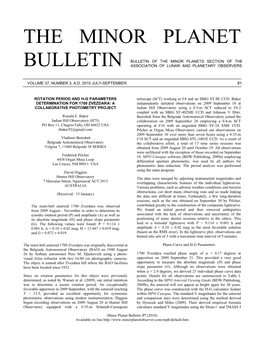 The Minor Planet Bulletin 36, 188-190