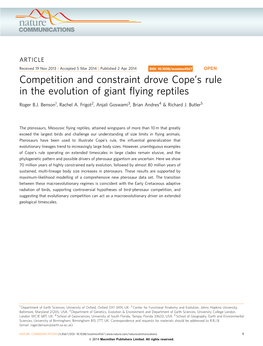 S Rule in the Evolution of Giant Flying Reptiles