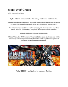 Metal Wolf Chaos V0.2 Jumped by Veav