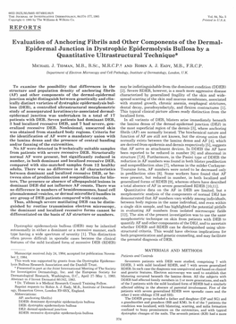 Evaluation of Anchoring Fibrils and Other Components of the Dermal