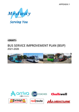Bus Service Improvement Plan (Bsip) 2021-2026