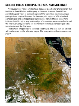 ETHIOPIA, RED SEA, and NILE RIVER Previous Science Focus! Articles Have Discussed a Particular Phenomenon That Is Visible in Seawifs Data and Imagery