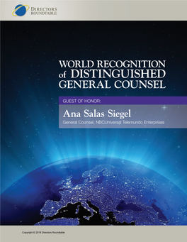 Ana Salas Siegel General Counsel, Nbcuniversal Telemundo Enterprises