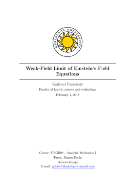 Weak-Field Limit of Einstein's Field Equations