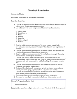 Neurologic Examination