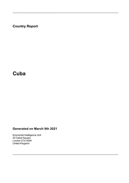 Country Report Cuba 1St Quarter 2021