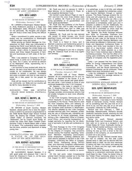 CONGRESSIONAL RECORD— Extensions of Remarks E28 HON