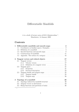 Differentiable Manifolds