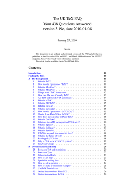 The UK Tex FAQ Your 438 Questions Answered Version 3.19C, Date 2010-01-08