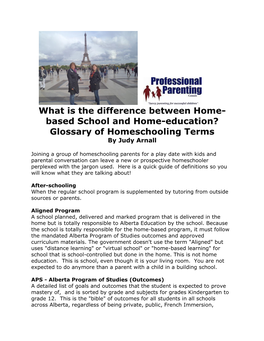 Based School and Home-Education? Glossary of Homeschooling Terms by Judy Arnall