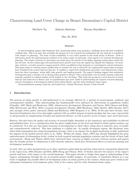 Characterising Land Cover Change in Brunei Darussalam's Capital District