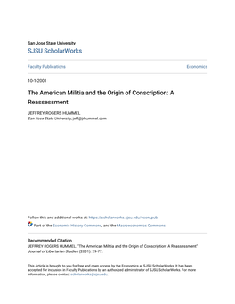 The American Militia and the Origin of Conscription: a Reassessment