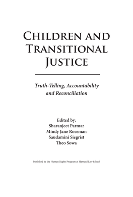 Children and Transitional Justice