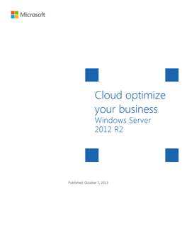 Cloud Optimize Your Business Windows Server 2012 R2