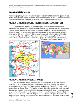 Plan Önerisi Konusu Planlama Alaninin Ülke , Bölgedeki