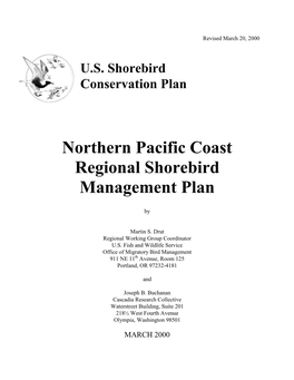 Northern Pacific Coast Regional Shorebird Management Plan