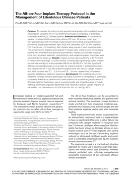 The All-On-Four Implant Therapy Protocol in the Management of Edentulous Chinese Patients