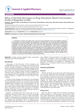 Effect of Alcoholic Beverages on Drug Absorption