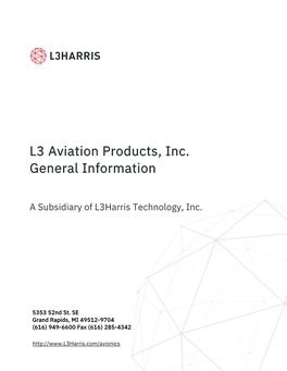 L3 Aviation Products, Inc. General Information