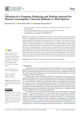 Valuation of a Company Producing and Trading Seaweed for Human Consumption: Classical Methods Vs