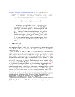 Mackey Functors on Compact Closed Categories 1