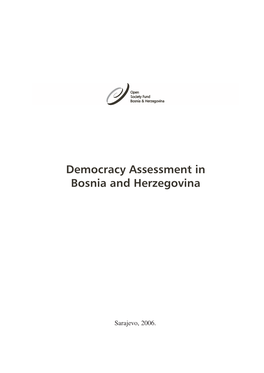 Democracy Assessment in Bosnia and Herzegovina