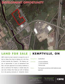 Land for Sale | Kemptville, on Development Opportunity