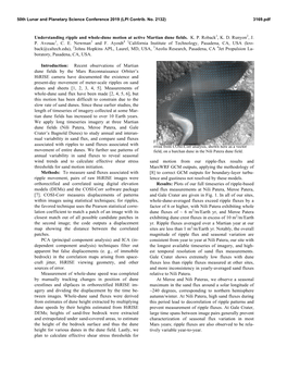 Understanding Ripple and Whole-Dune Motion at Active Martian Dune Fields