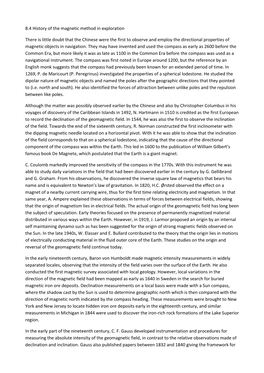 8.4 History of the Magnetic Method in Exploration There Is Little Doubt That the Chinese Were the First to Observe and Employ Th