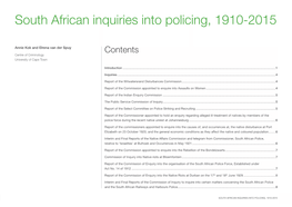 South African Inquiries Into Policing, 1910-2015