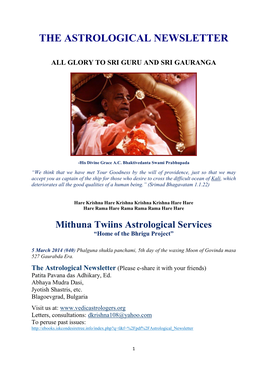 The Astrological Newsletter