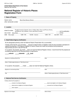 National Register of Historic Places Registration Form