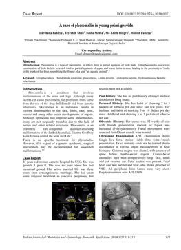 A Case of Phocomalia in Young Primi Gravida