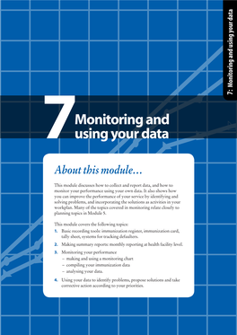 Monitoring and Using Your Data