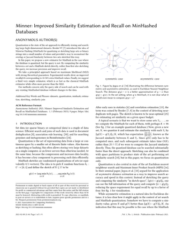 Minner: Improved Similarity Estimation and Recall on Minhashed Databases