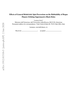 Effects of the General Relativistic Spin Precessions on the Habitability Of