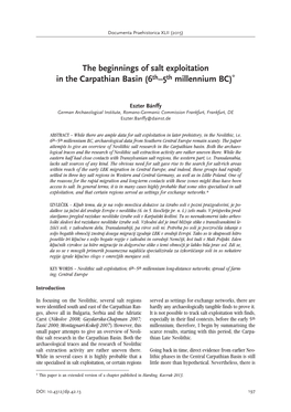 The Beginnings of Salt Exploitation in the Carpathian Basin (6Th–5Th Millennium BC)*