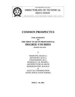 Common Prospectus Degree Courses