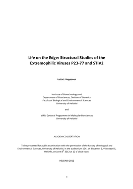 Structural Studies of the Extremophilic Viruses P23-77 and STIV2