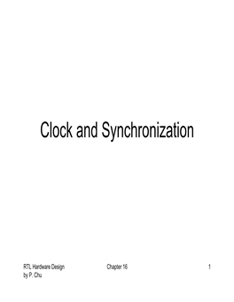 Clock and Synchronization