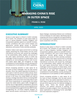 Managing China's Rise in Outer Space