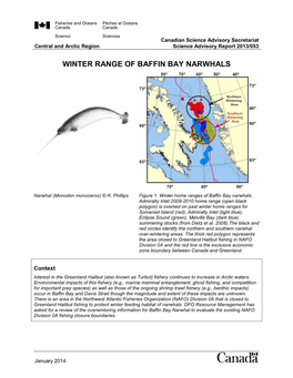 Winter Range of Baffin Bay Narwhals