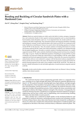 Bending and Buckling of Circular Sandwich Plates with a Hardened Core